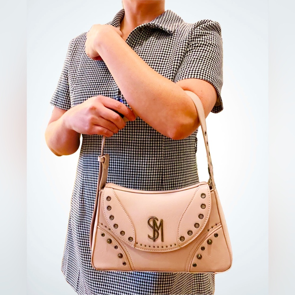 Steve Madden Bmargy Stud Medium Shoulder Bag in Pink